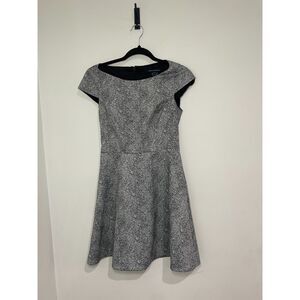French Connection Womens 4 Black &‎ White Fast Powdered Pepper Flare Dress